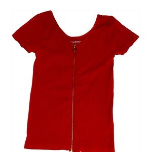 Red Zipped Top